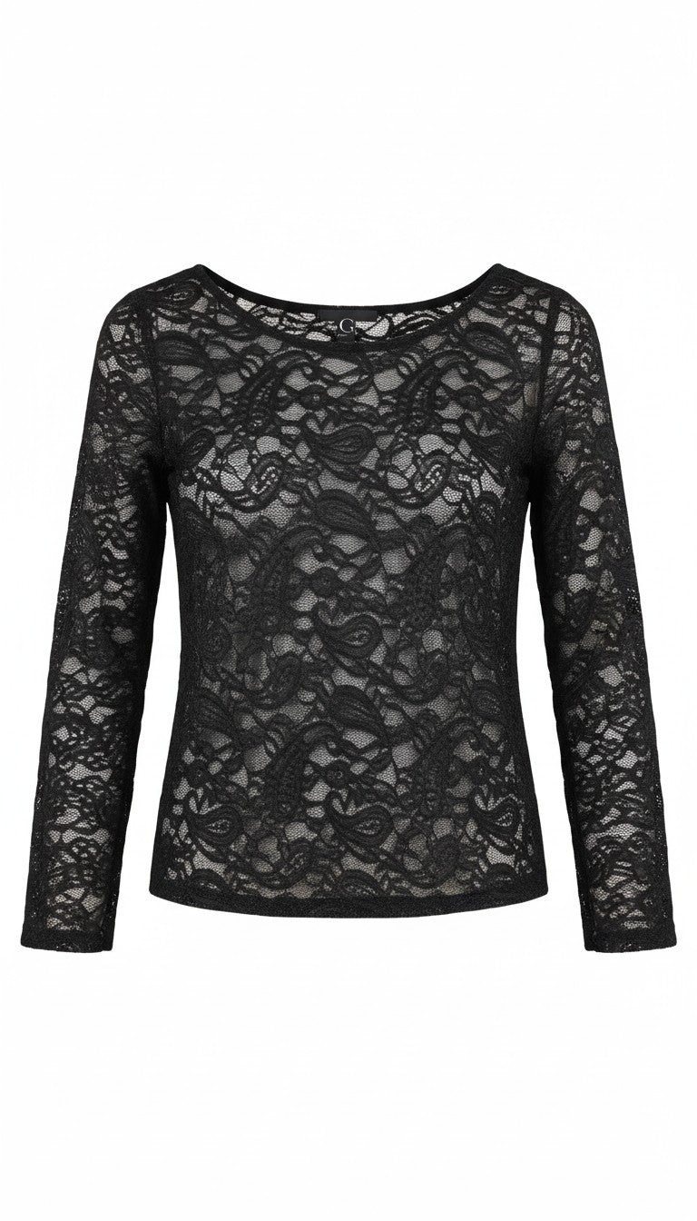 t-shirt maniche lunghe pizzo
