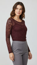 t-shirt maniche lunghe pizzo